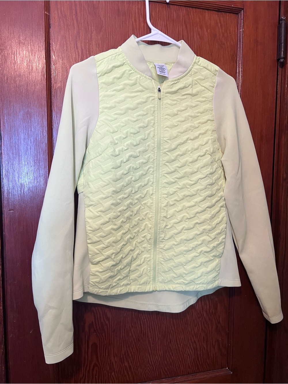Avia Womens Lime Green Quilted Lightweight Zip Up Jacket Small